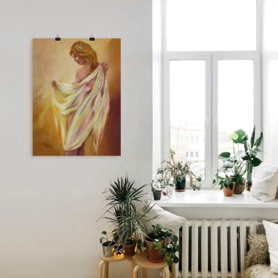 ARTLAND - Akt mit Tuch - Braun - 45x60 cm - Wall Art ARTLAND - Akt mit Tuch - Braun - 45x60 cm - Wall Art