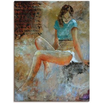 ARTLAND Jugendliches Mädchen Leinwandbild - 60x80cm, Braun, Hochformat - Wandbild ARTLAND Jugendliches Mädchen Leinwandbild - 60x80cm, Braun, Hochformat - Wandbild