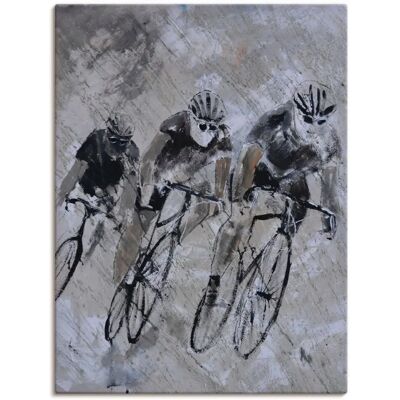 ARTLAND Fahrrad fahren im Regen Wandbild - 45x60cm - Grau ARTLAND Fahrrad fahren im Regen Wandbild - 45x60cm - Grau
