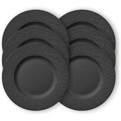 Villeroy & Boch Assiette Plate Manufacture Rock - Lot de 6 - Noir Villeroy & Boch Assiette Plate Manufacture Rock - Lot de 6 - Noir