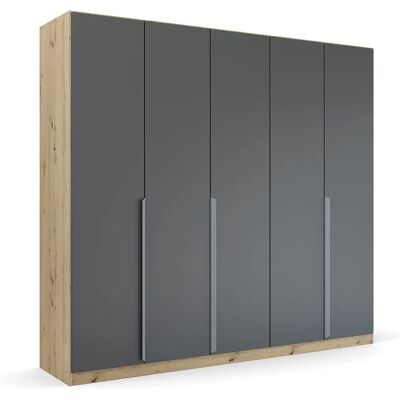 RAUCH Spin Kleiderschrank - 5-türig, Braun (Eiche Artisan, Grau Metallic) - Schrank RAUCH Spin Kleiderschrank - 5-türig, Braun (Eiche Artisan, Grau Metallic) - Schrank