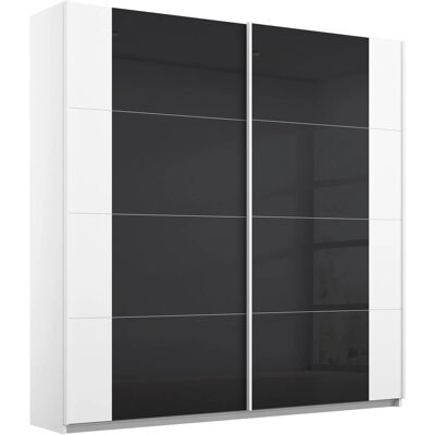 Rauch ruhásszekrény tolóajtókkal - 2 üvegajtó - Fehér és antracit - 181/210/62 cm Rauch ruhásszekrény tolóajtókkal - 2 üvegajtó - Fehér és antracit - 181/210/62 cm