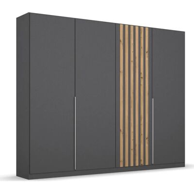 Rauch Lamella Kleiderschrank - 4-Türen, 226cm breit, Grau Rauch Lamella Kleiderschrank - 4-Türen, 226cm breit, Grau