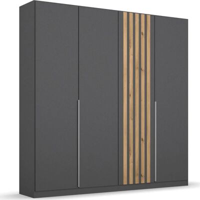 Rauch Lamella Kleiderschrank - 4-türig, 181x54x210 cm, Grau Rauch Lamella Kleiderschrank - 4-türig, 181x54x210 cm, Grau