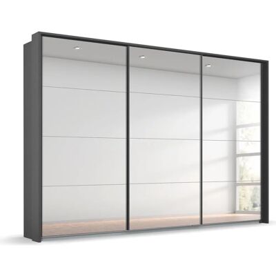 Rauch Oteli Kleiderschrank - 3-türig, Graumetallic, Spiegeloption - Schrank Rauch Oteli Kleiderschrank - 3-türig, Graumetallic, Spiegeloption - Schrank