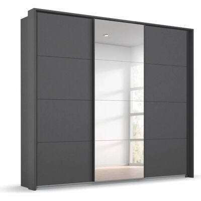 RAUCH Oteli Kleiderschrank - Graumetallic, Spiegel, 10 Regale - Schrank RAUCH Oteli Kleiderschrank - Graumetallic, Spiegel, 10 Regale - Schrank