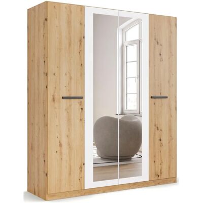 RAUCH Modi Kleiderschrank - 3 Kleiderstangen, 4 Türen, Mit Spiegel RAUCH Modi Kleiderschrank - 3 Kleiderstangen, 4 Türen, Mit Spiegel