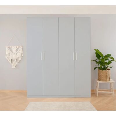 Rauch Koluna Kleiderschrank - 4-türig, 181x210x54 cm, Seidengrau Rauch Koluna Kleiderschrank - 4-türig, 181x210x54 cm, Seidengrau