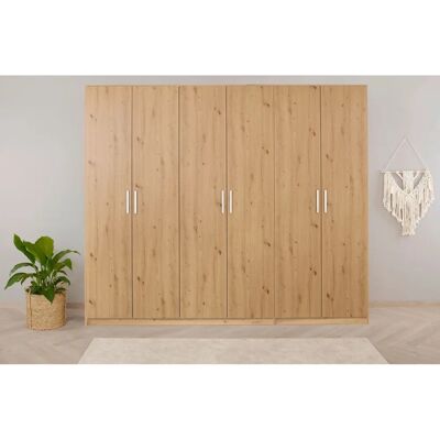 Rauch Koluna Kleiderschrank - 6-türig, Braun, 271x229cm Rauch Koluna Kleiderschrank - 6-türig, Braun, 271x229cm
