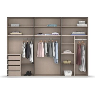 RAUCH Skat Meridian Kleiderschrank - 6 Türen, 6 Böden, 4 Schubladen - Schrank RAUCH Skat Meridian Kleiderschrank - 6 Türen, 6 Böden, 4 Schubladen - Schrank