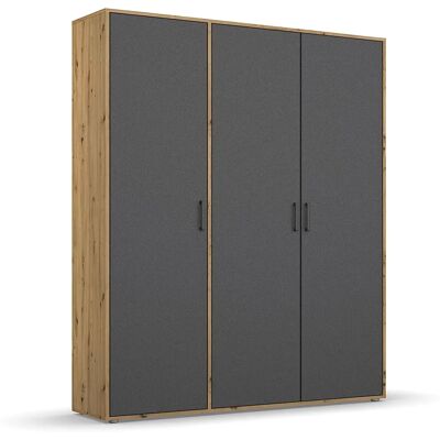 RAUCH Voyager Kleiderschrank - 3 Türen, 4 Einlegeböden, Robuste Metallelemente RAUCH Voyager Kleiderschrank - 3 Türen, 4 Einlegeböden, Robuste Metallelemente