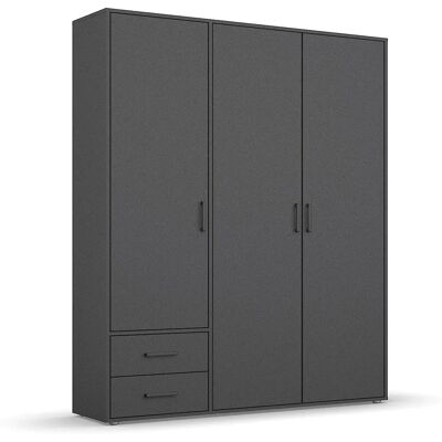 RAUCH Voyager Kleiderschrank - Grau Metallic - 3 Türen RAUCH Voyager Kleiderschrank - Grau Metallic - 3 Türen