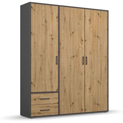 RAUCH Voyager Kleiderschrank - 3 Türen, 4 Regale, 2 Schubladen - Kleiderschrank RAUCH Voyager Kleiderschrank - 3 Türen, 4 Regale, 2 Schubladen - Kleiderschrank