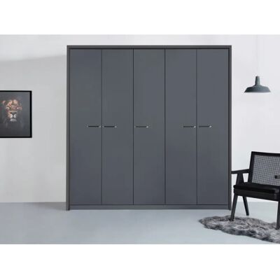 RAUCH Oteli Kleiderschrank - 5-türig, Holz, Grau Metallic RAUCH Oteli Kleiderschrank - 5-türig, Holz, Grau Metallic