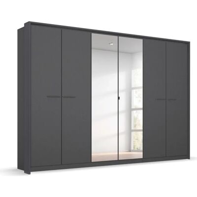 RAUCH Oteli Kleiderschrank - 6-türiger Spiegelkleiderschrank, Grau RAUCH Oteli Kleiderschrank - 6-türiger Spiegelkleiderschrank, Grau