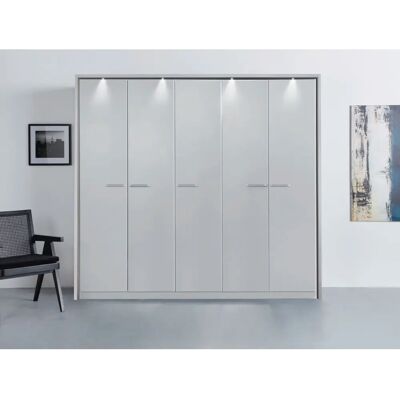 Rauch Oteli Kleiderschrank - 5-Tür Seidengrau Großer Schrank Rauch Oteli Kleiderschrank - 5-Tür Seidengrau Großer Schrank