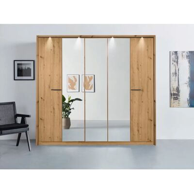 RAUCH Oteli Kleiderschrank - 5-türig, Braun, Spiegel, 230x212x58cm RAUCH Oteli Kleiderschrank - 5-türig, Braun, Spiegel, 230x212x58cm