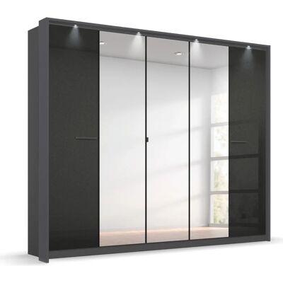 Rauch Oteli Kleiderschrank - Grau Hochglanz Metallisch Rauch Oteli Kleiderschrank - Grau Hochglanz Metallisch
