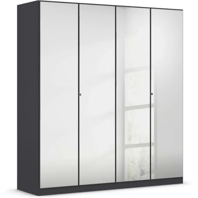 Rauch Reflect Kleiderschrank - 4 Türen, 181cm breit, 197cm hoch, 54cm tief, grau metallic Rauch Reflect Kleiderschrank - 4 Türen, 181cm breit, 197cm hoch, 54cm tief, grau metallic