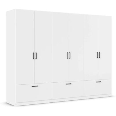 Rauch Bari Kleiderschrank - 6 Türen, Verstellbare Regale, Metallgriff Rauch Bari Kleiderschrank - 6 Türen, Verstellbare Regale, Metallgriff