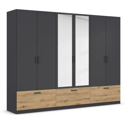 RAUCH Bari Kleiderschrank - 6 Türen, 6 Einlegeböden, 3 Schubladen RAUCH Bari Kleiderschrank - 6 Türen, 6 Einlegeböden, 3 Schubladen