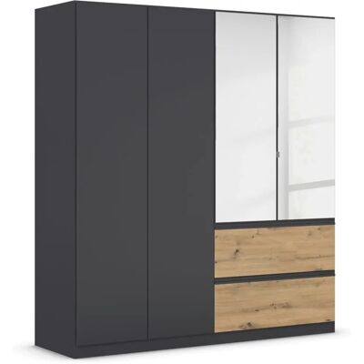 Rauch Costa Kleiderschrank - 4-türig, Grau Metallic - Schrank Rauch Costa Kleiderschrank - 4-türig, Grau Metallic - Schrank