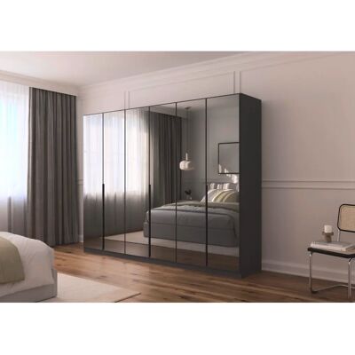 Skyla 271/210 cm Szürke Gardrób - Drehtürenschrank Skyla 271/210 cm Szürke Gardrób - Drehtürenschrank