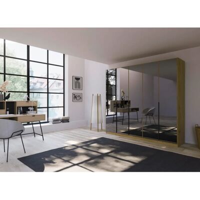 Sconto Skyla Kleiderschrank - Holzfarben - 226cm x 210cm - Moderner Stauraum Sconto Skyla Kleiderschrank - Holzfarben - 226cm x 210cm - Moderner Stauraum