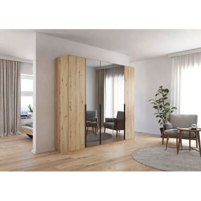 Skyla Kleiderschrank - Holzfarben - 226x210cm - Großer Stauraum Skyla Kleiderschrank - Holzfarben - 226x210cm - Großer Stauraum