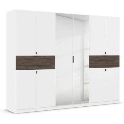 Rauch Ticao Kleiderschrank - Alpinweiß/Atlantic Oak - 10 Türen mit Spiegeln Rauch Ticao Kleiderschrank - Alpinweiß/Atlantic Oak - 10 Türen mit Spiegeln