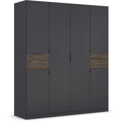 Rauch Ticao Kleiderschrank - 6-türig mit 3 Ablagen - Grau Rauch Ticao Kleiderschrank - 6-türig mit 3 Ablagen - Grau