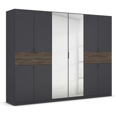 Rauch Ticao Kleiderschrank - 10 Türen, Grau-Metallisch, Atlantic Eiche Dunkel - Kleiderschrank Rauch Ticao Kleiderschrank - 10 Türen, Grau-Metallisch, Atlantic Eiche Dunkel - Kleiderschrank