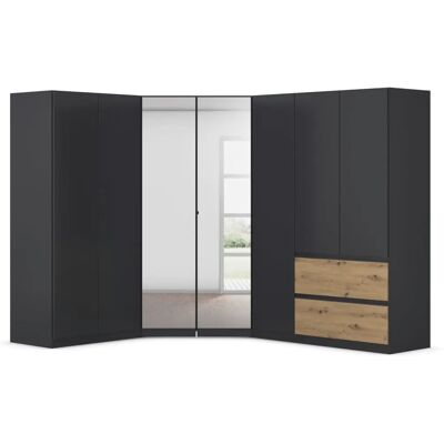 rauch Costa Kleiderschrank-Set - Grau-Metallic Eichen Serie rauch Costa Kleiderschrank-Set - Grau-Metallic Eichen Serie