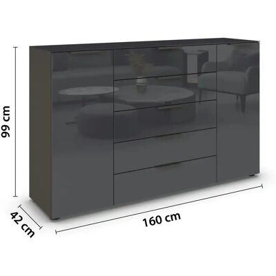 RAUCH Flipp Sideboard - 5 Schubladen Soft-Close RAUCH Flipp Sideboard - 5 Schubladen Soft-Close