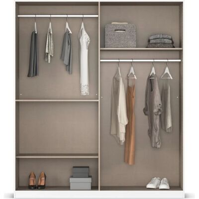 RAUCH Maika Kleiderschrank - 6 Türen, Spiegel, Weiß - Schrank RAUCH Maika Kleiderschrank - 6 Türen, Spiegel, Weiß - Schrank
