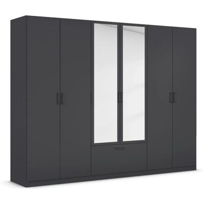 RAUCH Bari Grauer Kleiderschrank mit Spiegel - Schrank RAUCH Bari Grauer Kleiderschrank mit Spiegel - Schrank