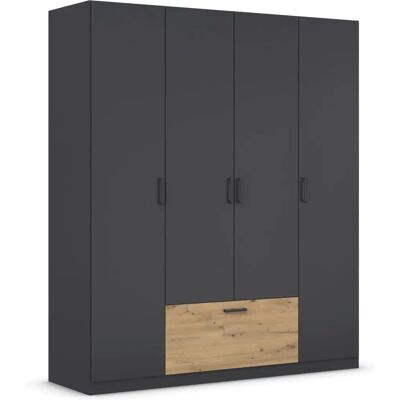 Rauch Bari Kleiderschrank - 4-türig, Grau, 180x54x210cm Rauch Bari Kleiderschrank - 4-türig, Grau, 180x54x210cm