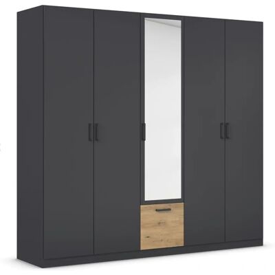 rauch BLUE Bari Kleiderschrank - 5 Türen, 225x210x54cm, Grau rauch BLUE Bari Kleiderschrank - 5 Türen, 225x210x54cm, Grau