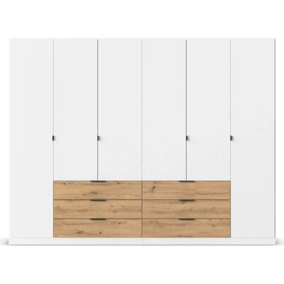 Rauch Davoa Kleiderschrank - Weiß, Eiche Artisan, 6 Türen & Schubladen Rauch Davoa Kleiderschrank - Weiß, Eiche Artisan, 6 Türen & Schubladen