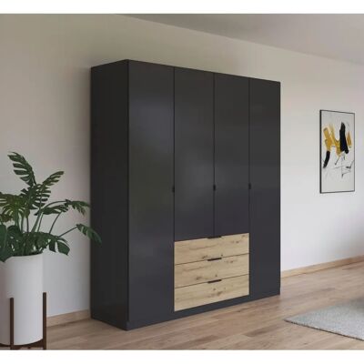 RAUCH Davoa Kleiderschrank - 4-türig, verstellbare Regale, Grau RAUCH Davoa Kleiderschrank - 4-türig, verstellbare Regale, Grau
