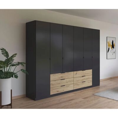 RAUCH Davoa Kleiderschrank - Grau (graumetallic, eiche artisan) mit 6 Türen RAUCH Davoa Kleiderschrank - Grau (graumetallic, eiche artisan) mit 6 Türen