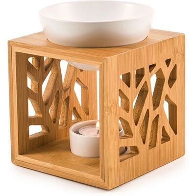 Lampe d'Arôme Pajoma 71689 - Céramique, Bambou, Blanc - Publicité Lampe d'Arôme Pajoma 71689 - Céramique, Bambou, Blanc - Publicité
