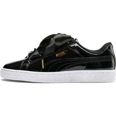Puma Basket Heart Patent Schwarze Low Schnürschuhe - Schuh Puma Basket Heart Patent Schwarze Low Schnürschuhe - Schuh