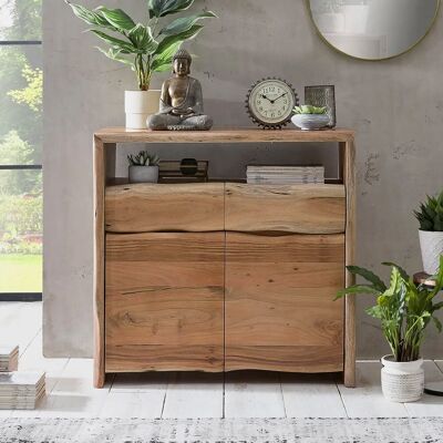 Pharao24 Design Holzkommode Akazie Massivholz - 2-türig - 90x90x40 cm - Kommode Pharao24 Design Holzkommode Akazie Massivholz - 2-türig - 90x90x40 cm - Kommode