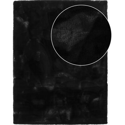 teppich.de - Fellteppich Fluffy Deluxe - Noir - 60x100 cm - Rug - Publicité teppich.de - Fellteppich Fluffy Deluxe - Noir - 60x100 cm - Rug - Publicité