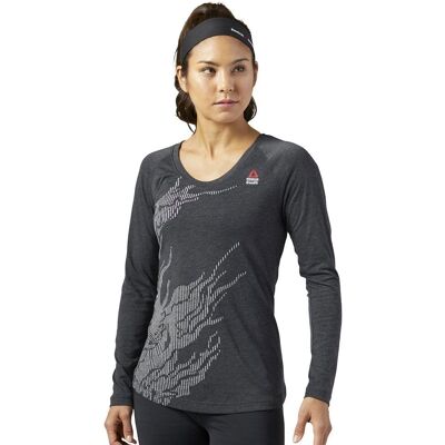 Reebok BQ9846 Långärmad tränings T-shirt - Sportig komfort Reebok BQ9846 Långärmad tränings T-shirt - Sportig komfort