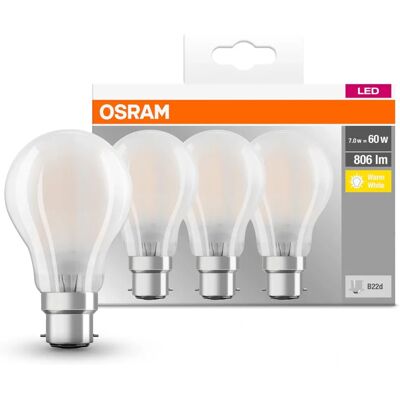 Osram LED Bianco Caldo B22d 60W Equivalente - Lampadina LED Osram LED Bianco Caldo B22d 60W Equivalente - Lampadina LED