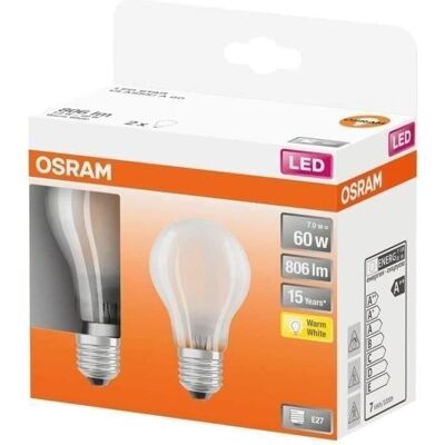 Lampadina LED Opaca OSRAM 4058075132832 - 806lm 6,5W E27 2 pz Lampadina LED Opaca OSRAM 4058075132832 - 806lm 6,5W E27 2 pz