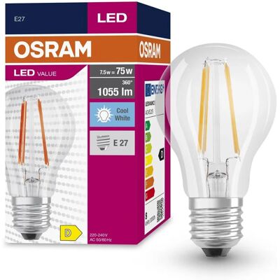 Osram - LED kropla żarówka VALUECLA75 7,5W 4000K E27 Osram - LED kropla żarówka VALUECLA75 7,5W 4000K E27