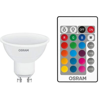 Osram GU10 4,5W 250 lumen RGB Pilot zdalnego sterowania - LED żarówka Osram GU10 4,5W 250 lumen RGB Pilot zdalnego sterowania - LED żarówka